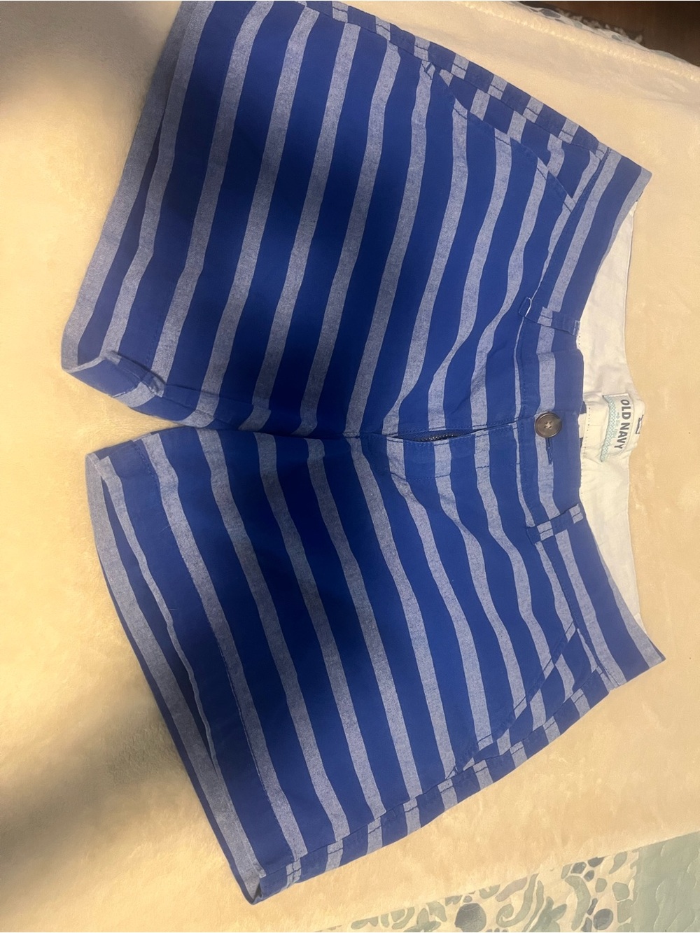 Old Navy Royal Blue and White Striped Women's Shorts